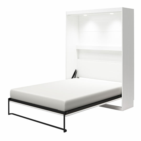 Signature Sleep Impressions Full Murphy Bed with Gallery Shelf & Touch Sensor LED Lighting - White - Full