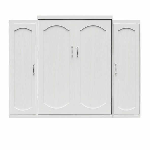 Novogratz Her Majesty Queen Murphy Bed Combo with 2 Storage Wardrobes - White - Queen