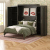 Novogratz Her Majesty Queen Murphy Bed Combo with 2 Storage Wardrobes - Black Oak - Queen