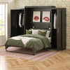 Novogratz Her Majesty Queen Murphy Bed Combo with 2 Storage Wardrobes - Black Oak - Queen