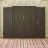 Novogratz Her Majesty Queen Murphy Bed Combo with 2 Storage Wardrobes - Black Oak - Queen