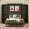 Novogratz Her Majesty Queen Murphy Bed Combo with 2 Storage Wardrobes - Black Oak - Queen