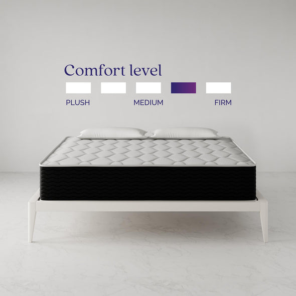 Signature Sleep Vitality 13" Encased Coil with Charcoal Infused Memory Foam Hybrid Mattress, King - White - King