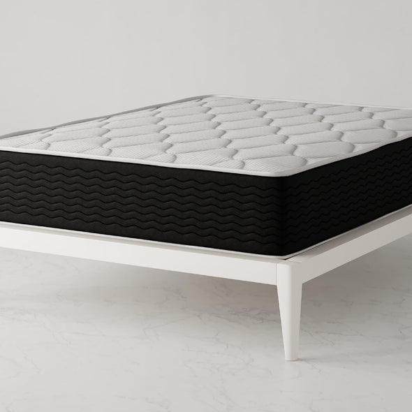Signature Sleep Vitality 13" Encased Coil with Charcoal Infused Memory Foam Hybrid Mattress, Full - White - Full