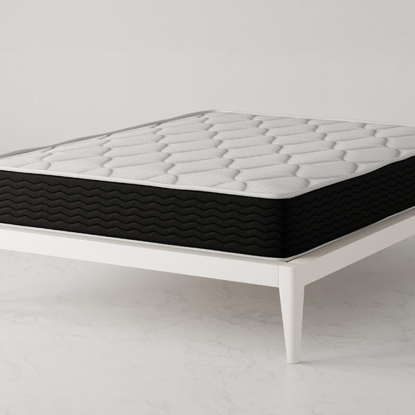 Signature Sleep Vitality 10" Encased Coil with Charcoal Infused Memory Foam Hybrid Mattress, Queen - White - Queen