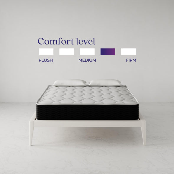 Signature Sleep Vitality 10" Encased Coil with Charcoal Infused Memory Foam Hybrid Mattress, Full - White - Full