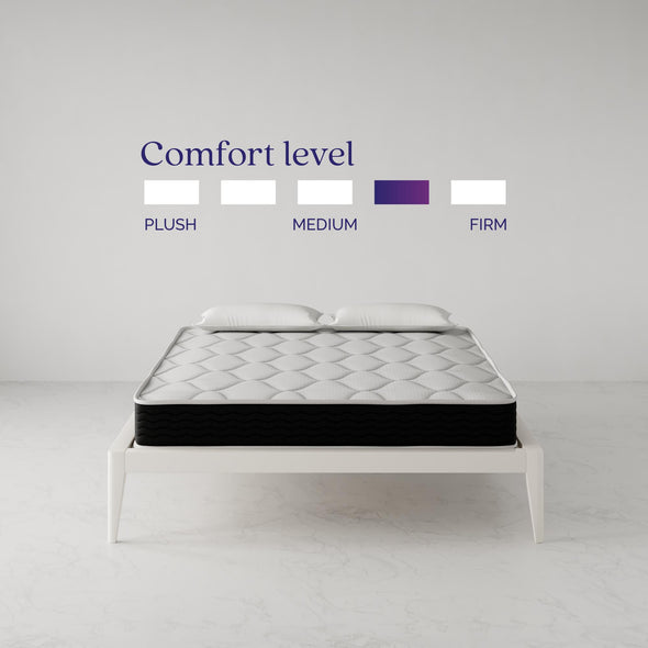 Signature Sleep Vitality 8" Encased Coil with Charcoal Infused Memory Foam Hybrid Mattress, Queen - White - Queen