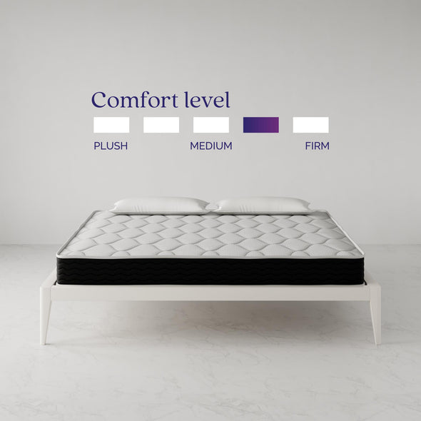 Signature Sleep Vitality 8" Encased Coil with Charcoal Infused Memory Foam Hybrid Mattress, King - White - King