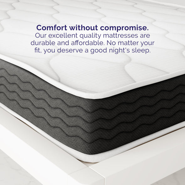 Vitality 8" Independently Encased Coil and Charcoal Gel Memory Foam Hybrid Mattress - White - King