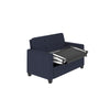 Devon Blue Linen Sleeper Sofa with Memory Foam Mattress - Blue Linen - Twin