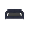 Devon Blue Linen Sleeper Sofa with Memory Foam Mattress - Blue Linen - Queen