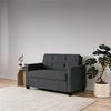 Devon Grey Linen Sleeper Sofa with Memory Foam Mattress - Gray - Twin