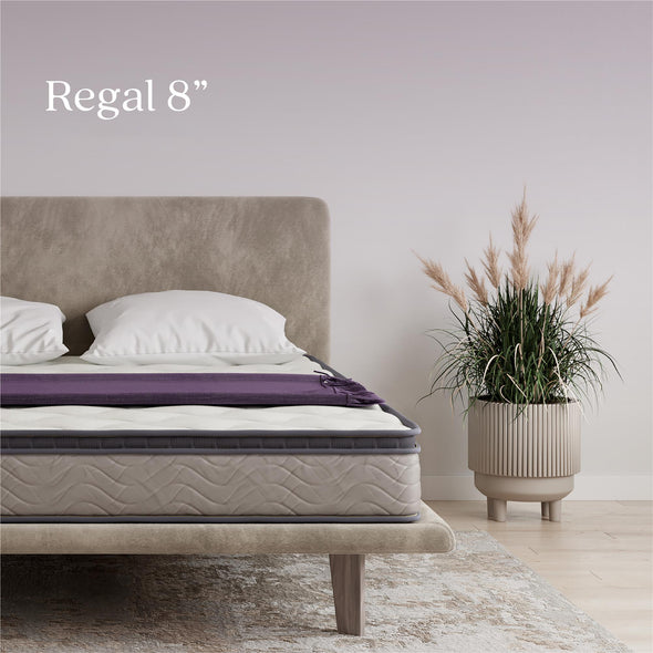 Signature Sleep Regal 8 Inch EuroTop Innerspring Hybrid Mattress, Queen - White - Queen