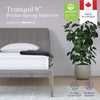 Signature Sleep Tranquil 8” Pocket Spring Mattress, Twin - White - Twin