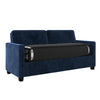 Casey Velvet Size Sleeper Sofa with Memory Foam Mattress - Blue - Queen